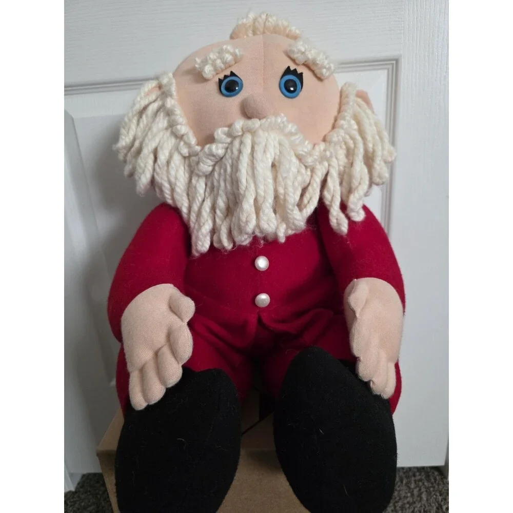Rare Vintage Hallmark Santa Claus Plush Doll 1986 Yarn Hair Beard 26